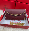 Valentino Rockstud Replica Wallet Black Grained Leather