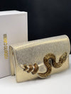 RC Snake Motif Leather Clutch