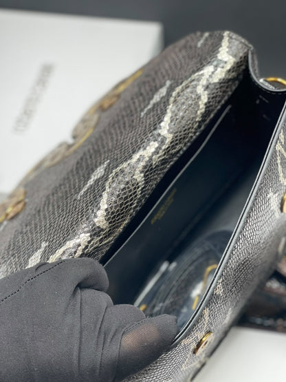 RC Snake Motif Leather Clutch