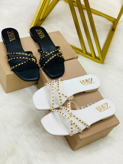 Zara Stud Cross Slipper
