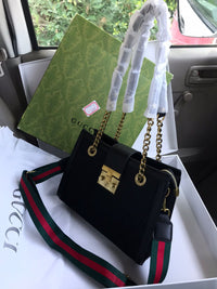 Gucci Canvas Signature Medium Padlock Shoulder Bag