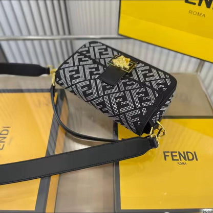 Designer Crystal-Embellished Shoulder Bag