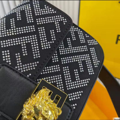 Designer Crystal-Embellished Shoulder Bag