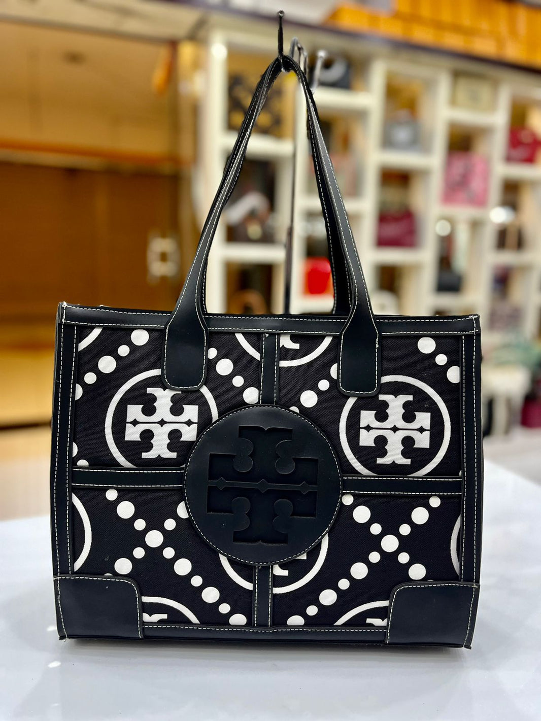 Designer Chevron Leather Tote