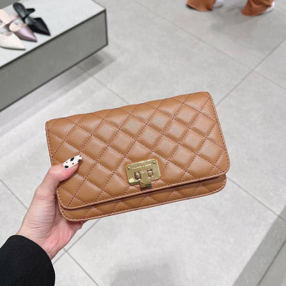Charles & Keith Quilted Snap Closure Clutch