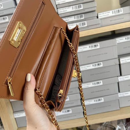 Charles & Keith Quilted Snap Closure Clutch