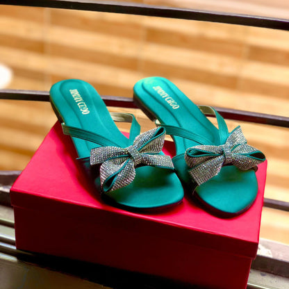 Jimmy Choo Bow Embellished Flats