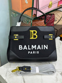 Balmain Canvas Tote with Logo