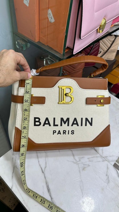 Balmain Canvas Tote with Logo