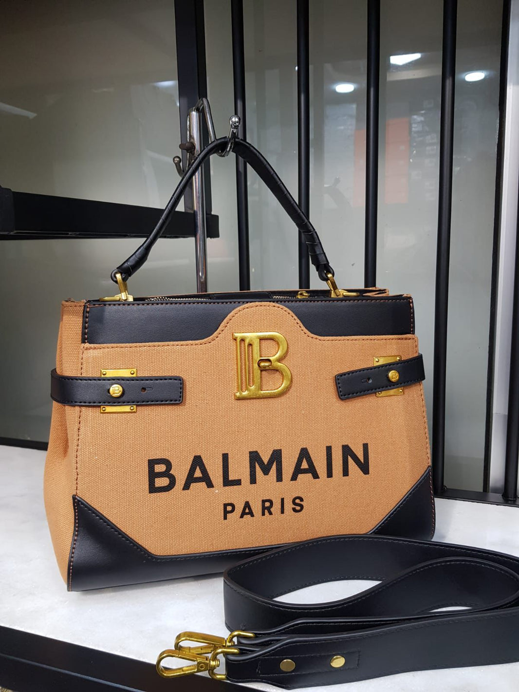 Balmain Canvas Tote with Logo