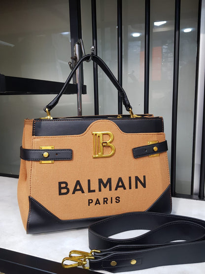 Balmain Canvas Tote with Logo