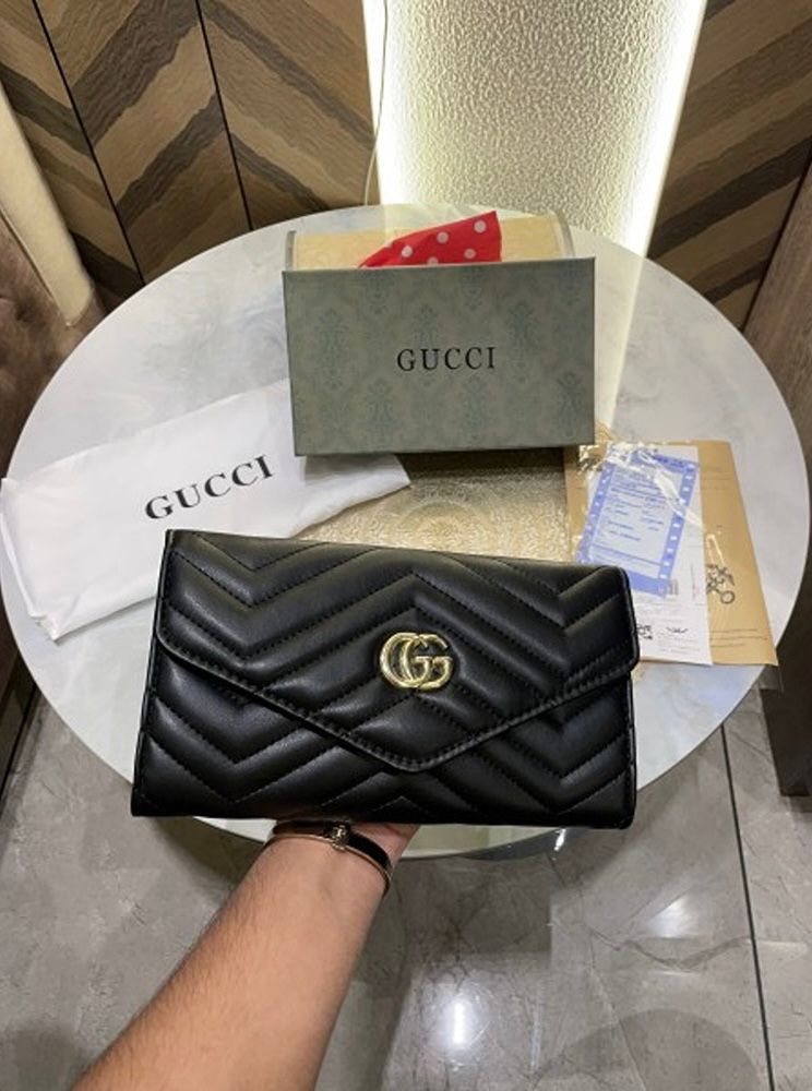 Gucci GG Marmont Black Crossbody Bag + Clutch