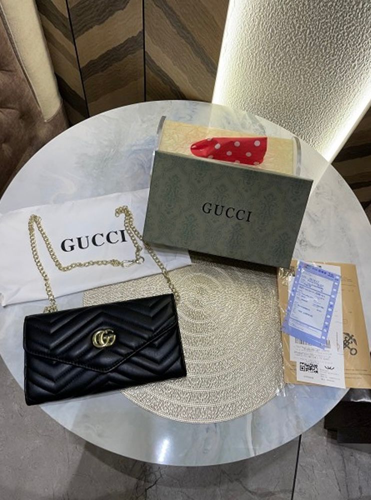 Gucci GG Marmont Black Crossbody Bag + Clutch