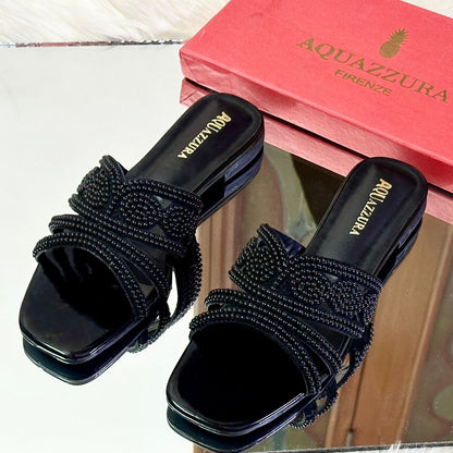 Aquazura Flat Logue Slippers