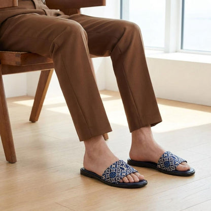Lv Embroidered Flats