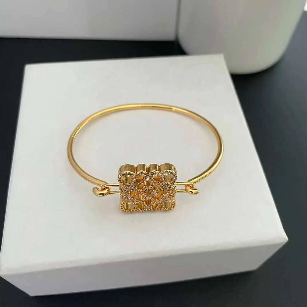 Loewe Pave Anagram Open Bracelet