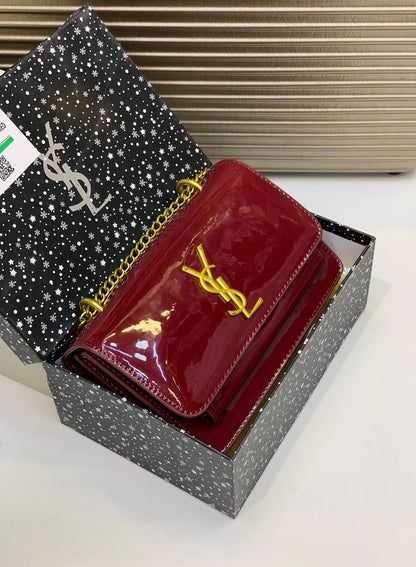 Ysl Maroon Top Handle Crossbody Bag