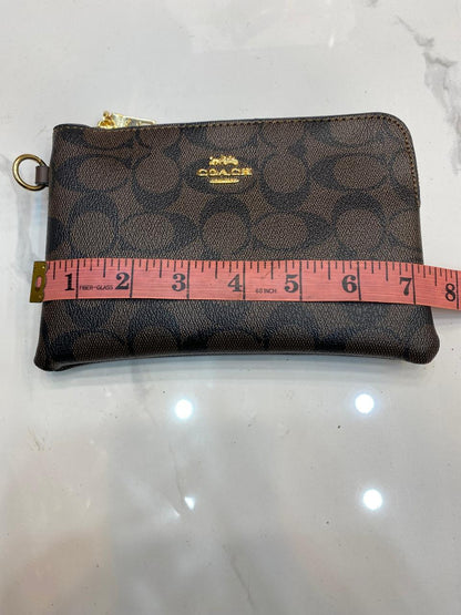 Coach Signature Canvas Corner Zip Wristlet